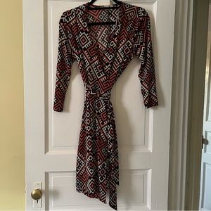 Forever 21 Colorful Pattern Wrap Dress, Medium